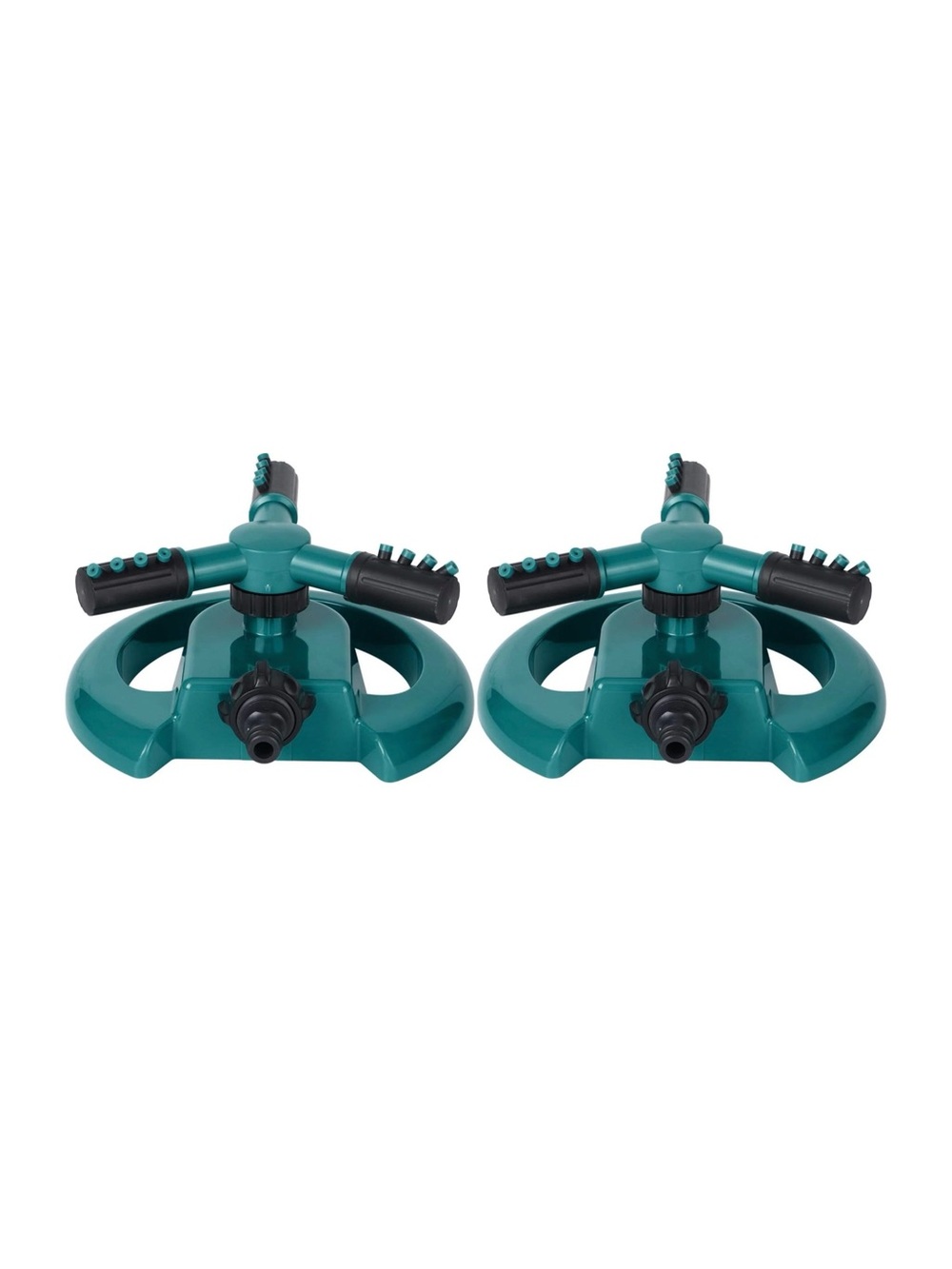 Lot of 2 360° Rotating Lawn Sprinklers 3 Arm Adjustable Garden Sprayers - Picture 2 of 13